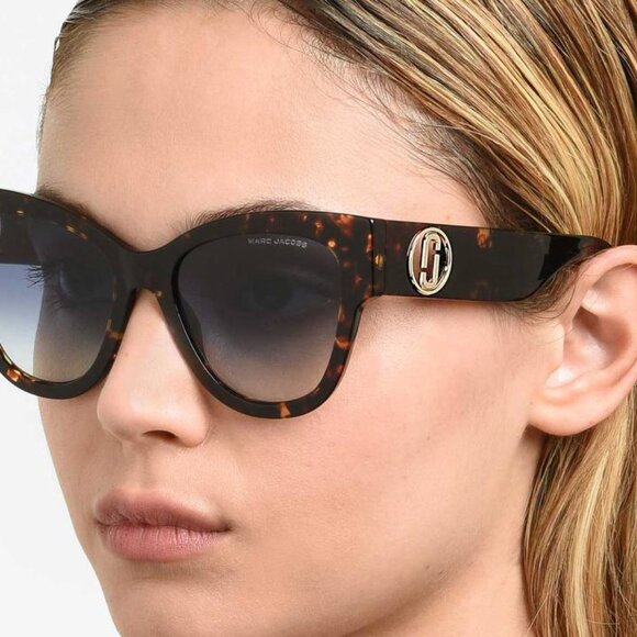 Marc Jacobs MARC 697/S 06CR 9O Cat Eye Sunglasses - Sage\Dark Grey Gradient - Picture 2 of 9